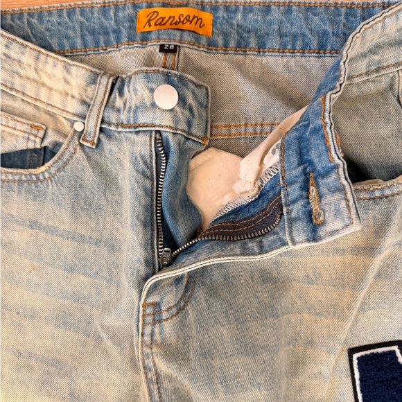 Ransom Multi-Color Lettered Light Blue Jeans - Picture 3 of 8
